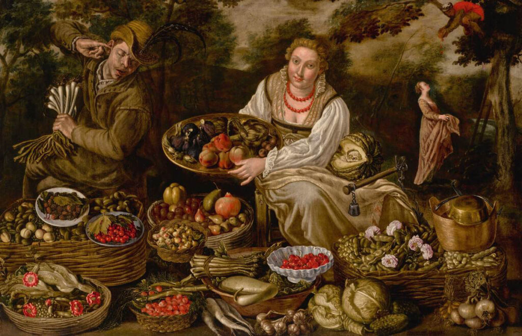 Artwork of Fruit and Vegetable Seller by Vincenzo Campi